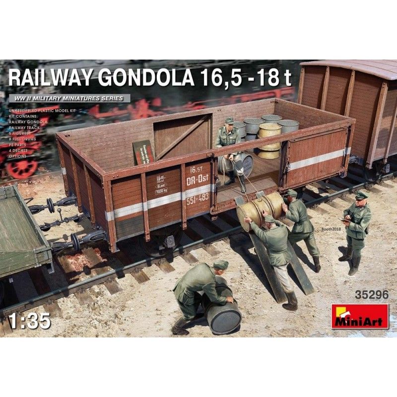 Railway Gondola 16,5-18t (incl.drums&figures) - MiniArt 35296