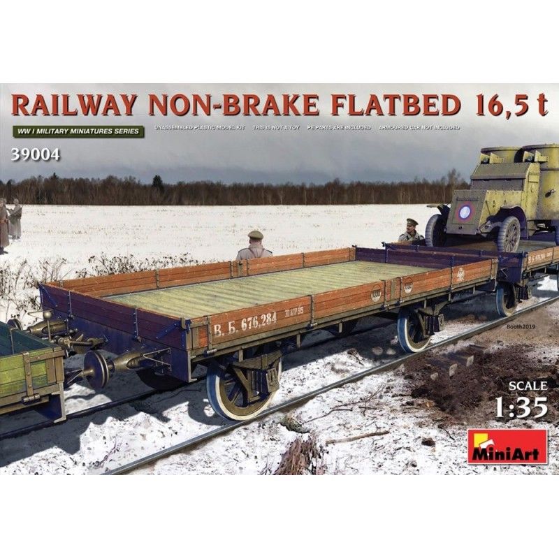 Railway non-brake Flatbed 16,5t (incl. PE) - MiniArt 39004