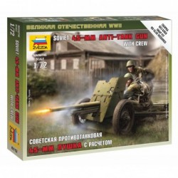Soviet Gun 45mm - Zvezda Wargames (WWII) figurky 6112