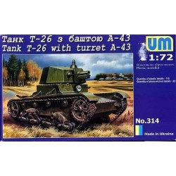 Tank T-26 + turret A-43 - Unimodel 314