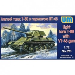 T-80 Soviet light tank with gun VT-43 - Unimodel 393