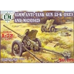 45mm Anti-tank Gun 53-K (1937) and M42 (1942) - Unimodel 409