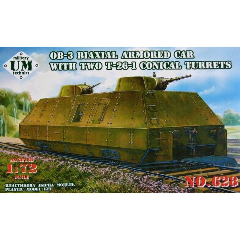 Biaxial armor.carriages OB-3 w/ double T-26-1 - Unimodel 628