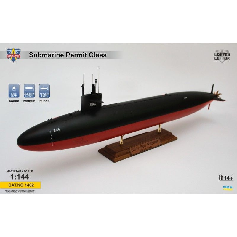 USS Permit (SSN-594) submarine (ponorka) - ModelSvit 1402