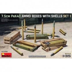 7.5cm PaK40 Ammo Boxes w/Shells Set 1 - MiniArt 35398