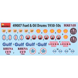 Fuel & Oil drums 1930-50s (20 pcs.,w/ decals) - MiniArt 49007