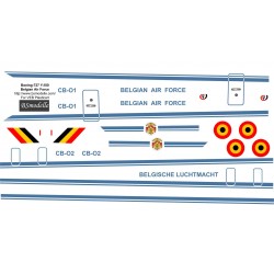 Obtisky Boeing 727 Belgium Air Force pro Veb Plasticart - BSmodelle BSM100031