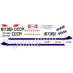 Obtisky Jakovlev Jak-40 Aeroflot pro Veb Plasticart - BSmodelle BSM100057