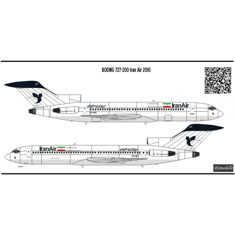 Obtisky Boeing 727 Iran Air pro Veb Plasticart - BSmodelle BSM100517