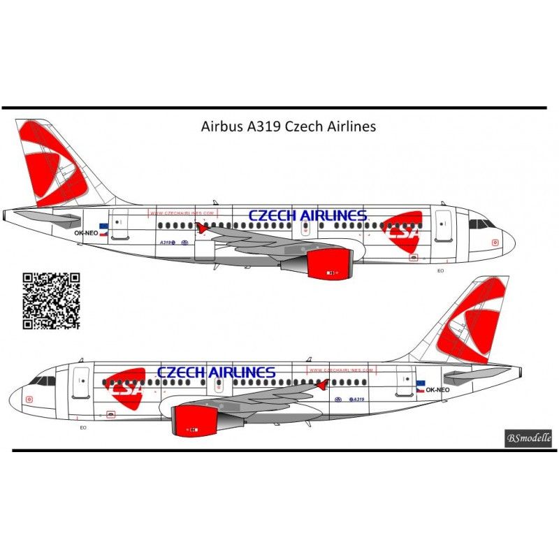 Obtisky Airbus A319 ČSA Czech airlines - BSmodelle BSM144547