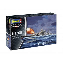 Battleship Gneisenau - obsahuje barvy a lepidlo - Revell ModelSet 65181