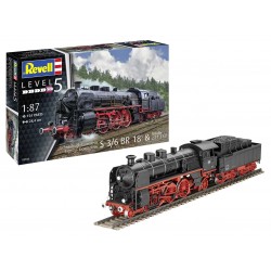 Express locomotive S3/6 BR18(5) with Tender 2‘2’T - Revell Plastic ModelKit 02168