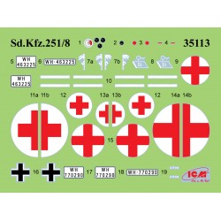 ‘Krankenpanzerwagen’ Sd.Kfz.251/8 Ausf.A WWII German Ambulance with Military Medical Personnel - ICM 35114