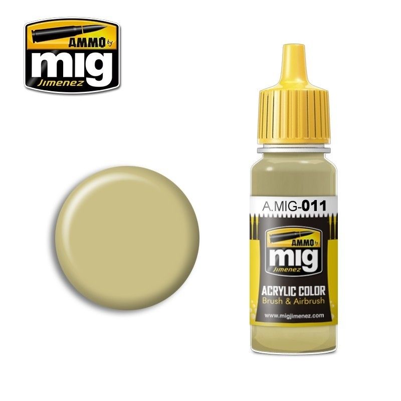 ACRYLIC COLOR RAL 7028 Dunkelgelb AUS '44 DG I Acrylic Paints (17 ml) - AMMO Mig 0011