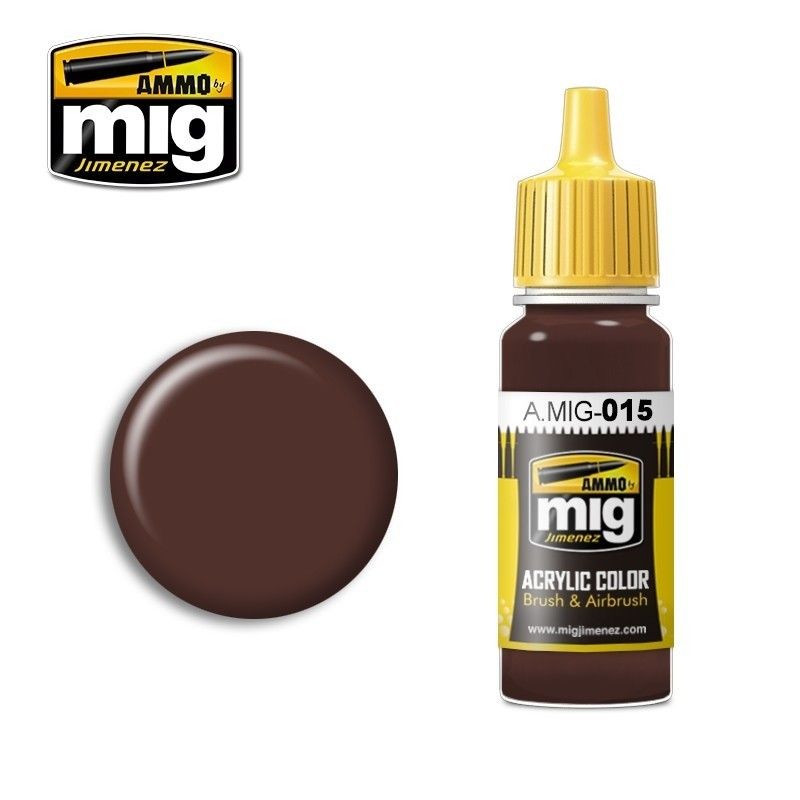 ACRYLIC COLOR RAL 8017 Schokobraun Acrylic Paints (17 ml) - AMMO Mig 0015