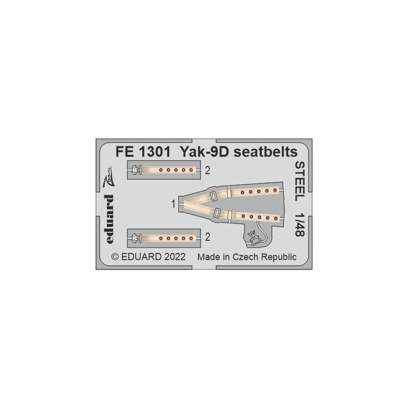 Yak-9D seatbelts STEEL 1/48 recommended for ZVEZDA - Eduard FE1301