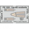 Yak-9D seatbelts STEEL 1/48 recommended for ZVEZDA - Eduard FE1301