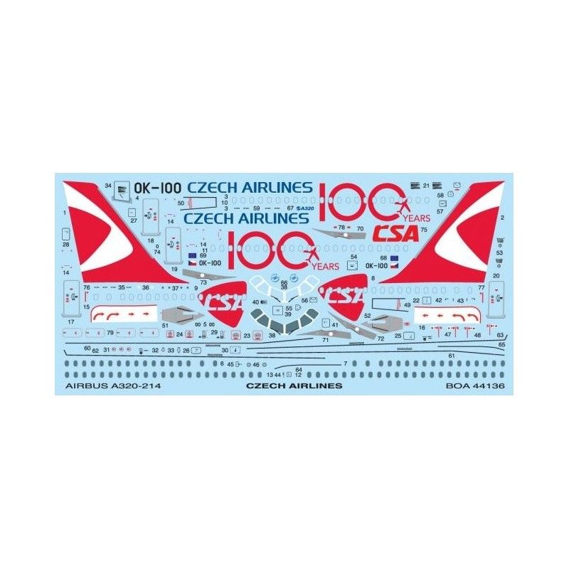 Decals A-320 Czech Airlines Jubilee livery - BOA 44136