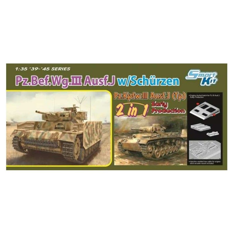 Pz.Bef.Wg.III Ausf.J / Pz.III Ausf.J (Tp) Early Production (2 in 1) - Dragon Model Kit 6628