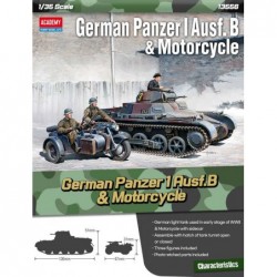 German Panzer I Ausf.B & Motorcycle - Academy Model Kit 13556