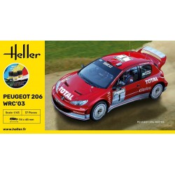 Peugeot 206 WRC'03 - obsahuje barvy a lepidlo - Heller STARTER KIT 56113