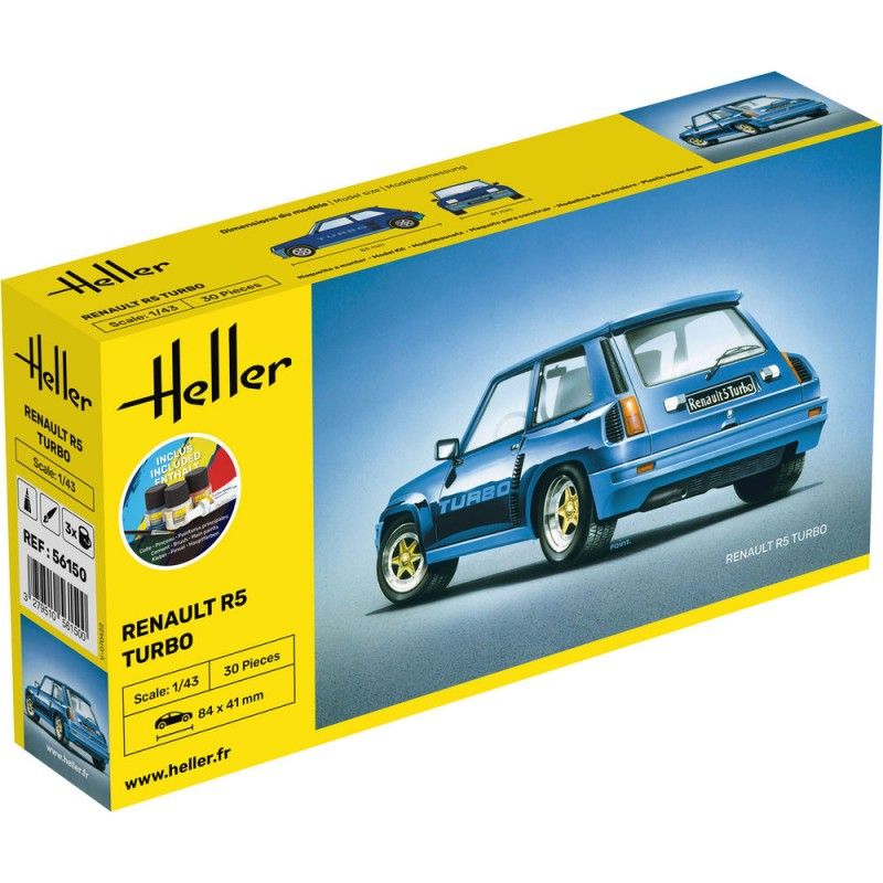 Renault R5 Turbo - obsahuje barvy a lepidlo - Heller STARTER KIT 56150