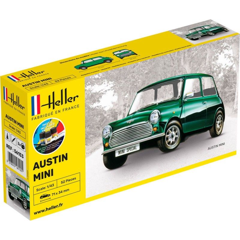 Austin Mini - obsahuje barvy a lepidlo - Heller STARTER KIT 56153