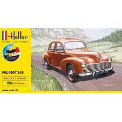 Peugeot 203 - obsahuje barvy a lepidlo - Heller STARTER KIT 56160