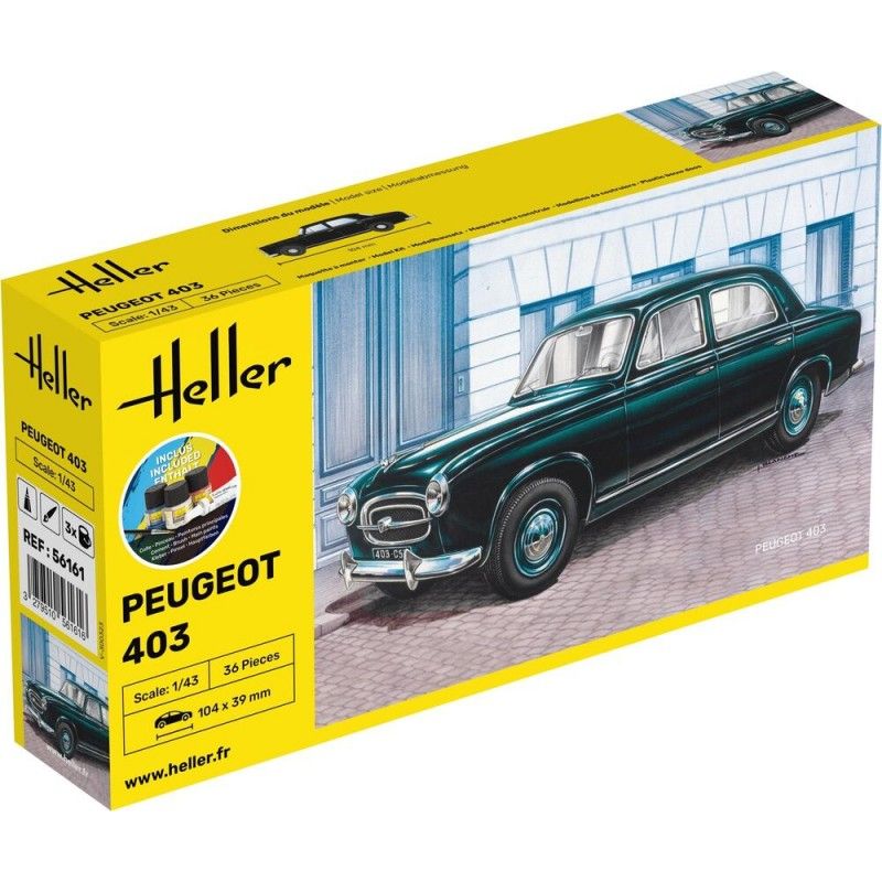 Peugeot 403 - obsahuje barvy a lepidlo - Heller STARTER KIT 56161