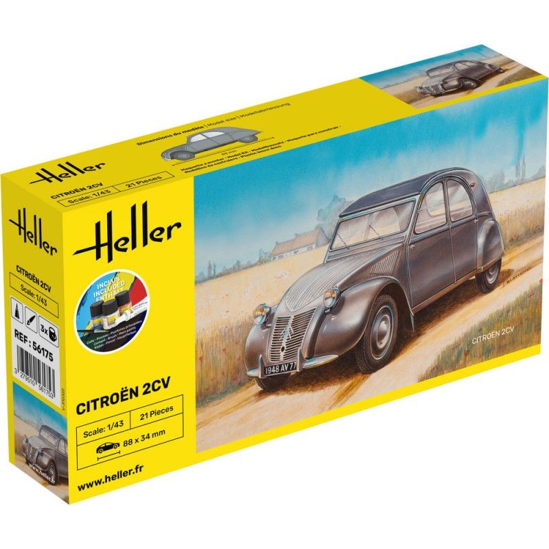 Citroen 2 CV - obsahuje barvy a lepidlo - Heller STARTER KIT 56175