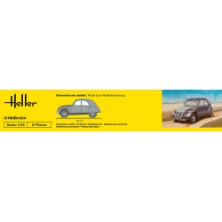 Citroen 2 CV - obsahuje barvy a lepidlo - Heller STARTER KIT 56175