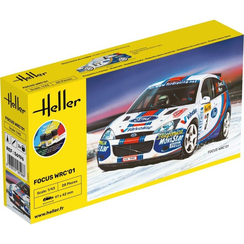 Ford Focus WRC'01 - obsahuje barvy a lepidlo - Heller STARTER KIT 56196