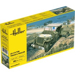 US 1/4 Ton Truck & Trailer - Heller 79997