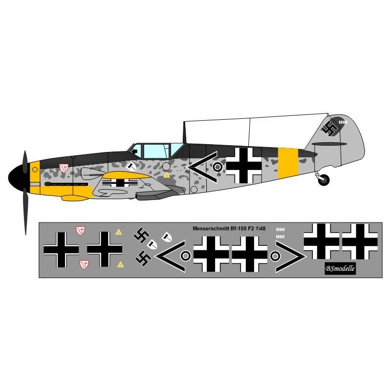 Obtisky Messerschmit Bf-109 F2 Luftwaffe - BSmodelle BSM4800004