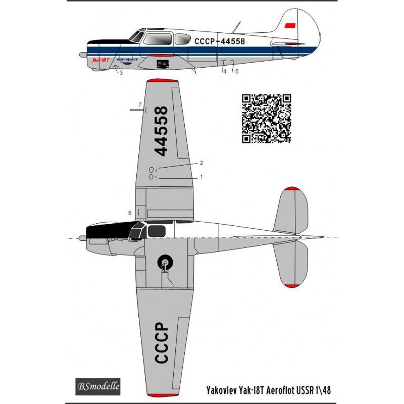 Obtisky Jakovlev Jak-18t Aeroflot - BSmodelle BSM480392