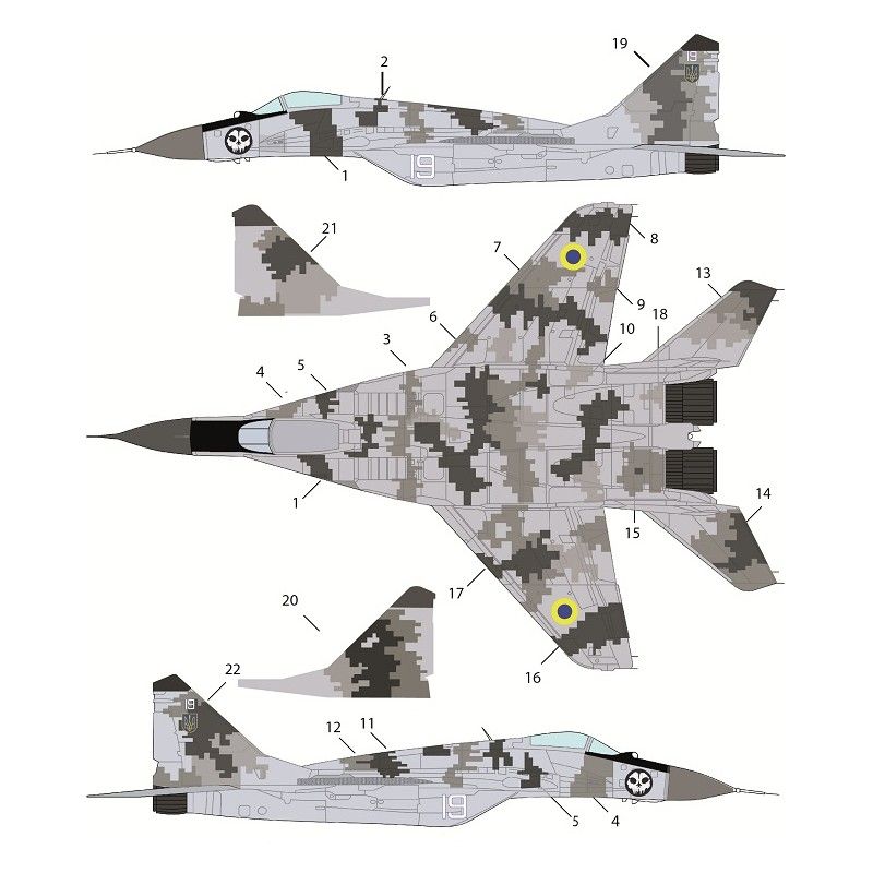 Obtisky Mig-29 Ukrainian AF - BSmodelle BSM480527