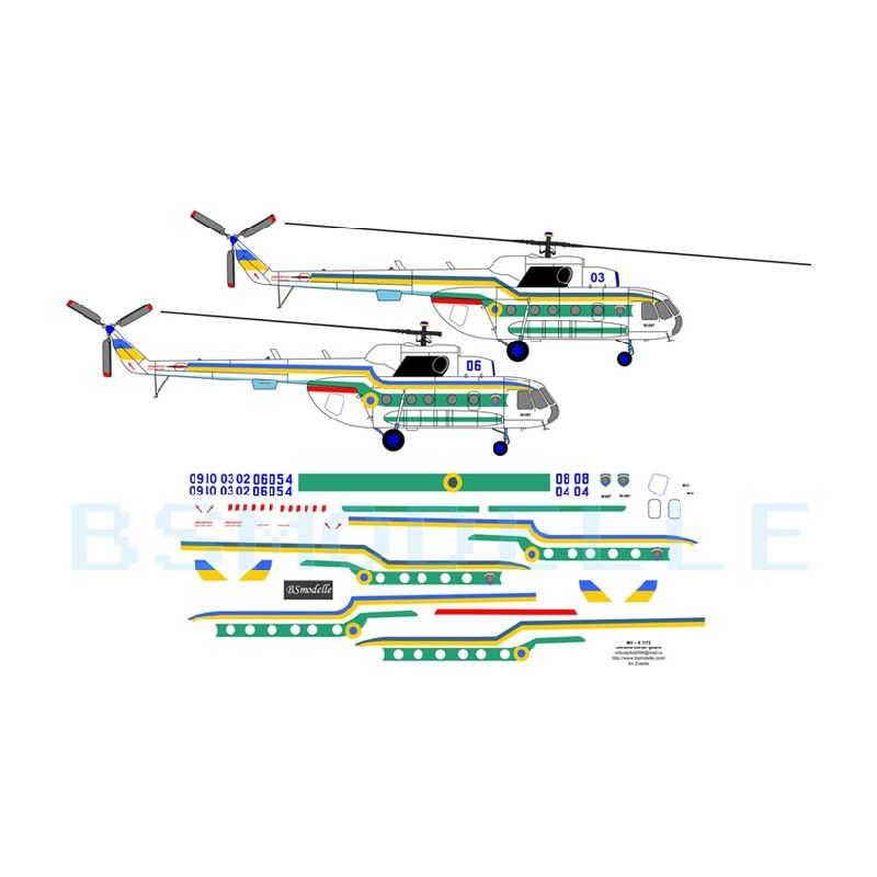 Obtisky Mil Mi-8 (9) Ukraine border guard - BSmodelle BSM72033