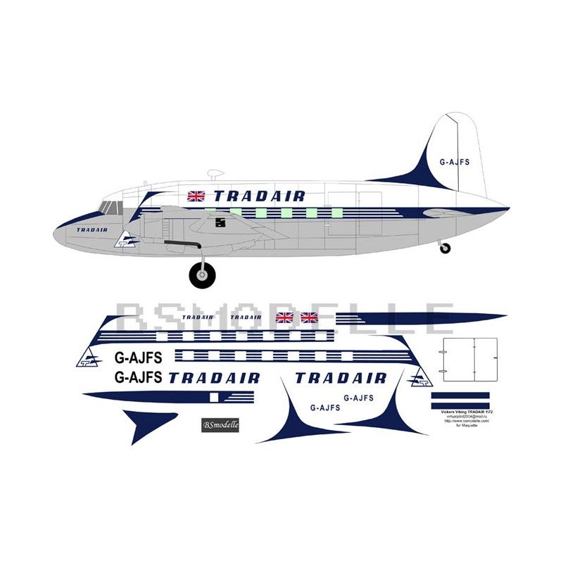 Obtisky Vickers Viking TRAD AIR - BSmodelle BSM72037