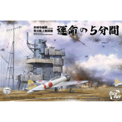 Akagi Bridge with Flight Deck and A6M2 Zero Fighter with Interior of The Engine and Weapons - Border model BFS002