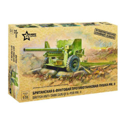 British Anti-Tank Gun QF 6-PDR MK-II - Zvezda Model Kit military 3518