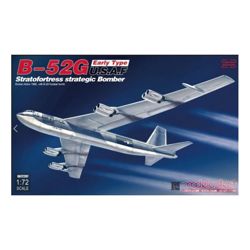 B-52G early type U.S.A.F stratofortress strategic bomber Broken Arrow1966 with B-28 Nuclear bomb - Modelcollect UA72207