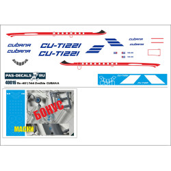 Obtisky (+ masky) Jak-40 Cubana pro Zvezda - PAS-Decals 4016