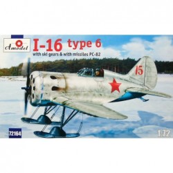 Polikarpov 1/72 I-16 type 6 with ski gears & missiles RS-82 - A-model 72164