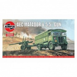 AEC Matador & 5.5" Gun - Airfix Classic Kit VINTAGE military A01314V