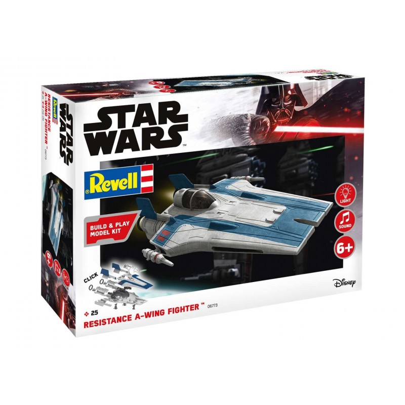 Resistance A-wing Fighter, blue (světelné a zvukové efekty) - Revell Build & Play Star Wars 06773