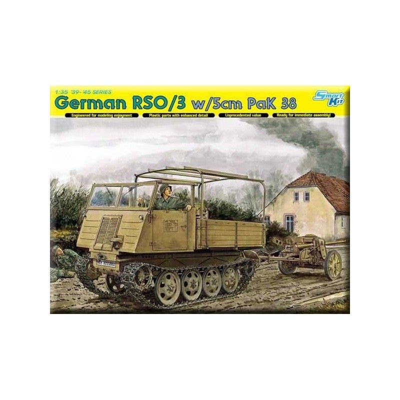 GERMAN RSO/03 ARTILLERY TRACTOR w/5cm PaK 38 (SMART KIT) - Dragon Model Kit military 6684
