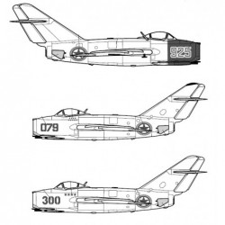 MiG-15 Korean War (3x North Korea camo) - Směr