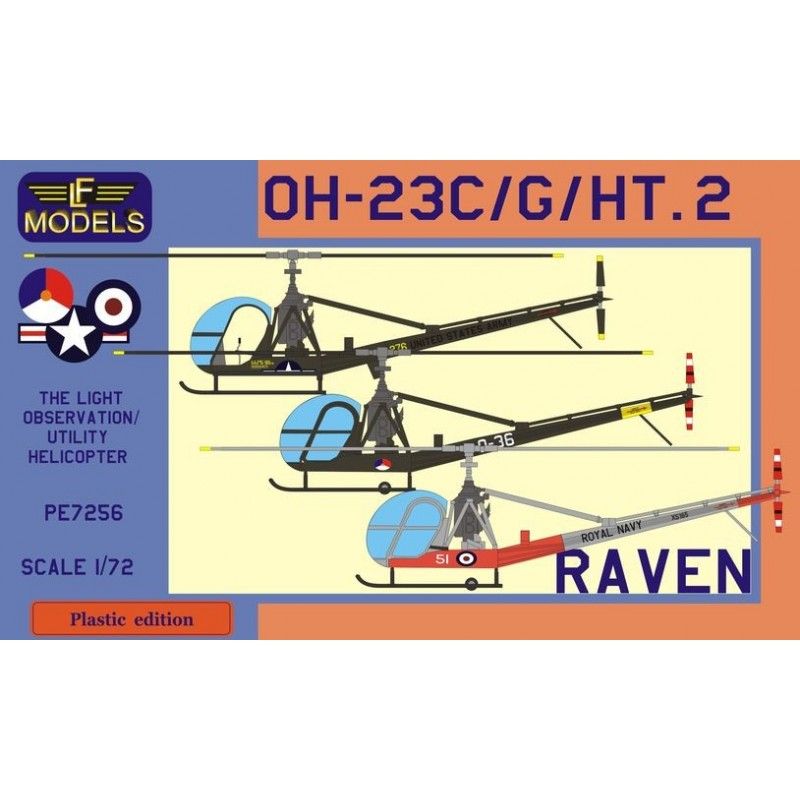 Hiller OH-23C/G/HT.2 Raven (3x camo) - LF model PE7256