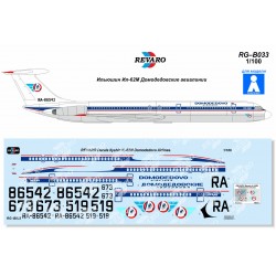 Obtisky Iljušin Il-62M Domodědovo Airlines pro Veb Plasticart - Revaro Decals RG–B033