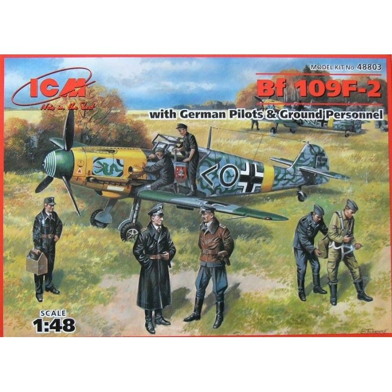 Messerschmitt Bf 109F-2 w/ German Pilots & Ground Personnel - ICM 48803